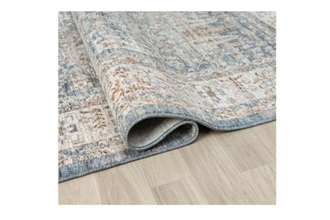 VİNTAGE ESKİTME DESENLİ DOKUMA MAKİNE HALISI, MAVİ, 160X240, 10207