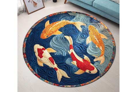 KOİ SÜRÜSÜ DOKUMA TABAN HALI, 556 YNG, 150X150 CM