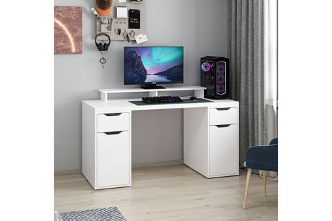 ALEN ÇALIŞMA MASASI, BEYAZ, 2 ÇEKMECELİ, 150 CM
