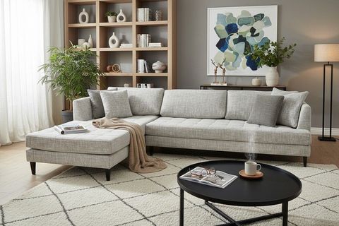 FERRO KÖŞE KOLTUK, SOL KÖŞE, AHŞAP AYAK, SHOWROOMDAN KUMAŞ DEĞİŞİMLİ