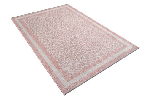 MORETTİ NORDİ LEOPAR DESENLİ MAKİNE DOKUMA HALI, PEMBE, 77X150