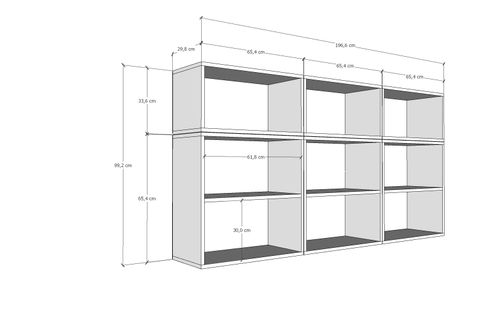 LEKSA RAFLI KİTAPLIK 200 CM BEYAZ KTP-1393