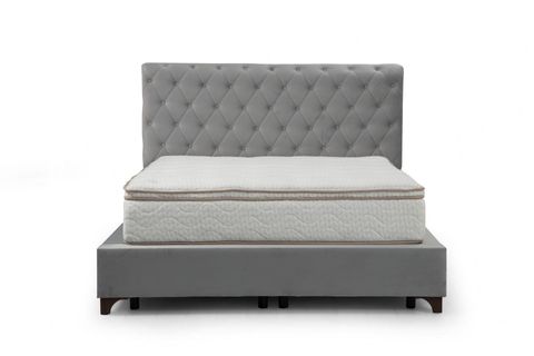 DELUXE GRİ ÇİFT KİŞİLİK BAZA+BAŞLIK+YATAK, GRİ, 150X200