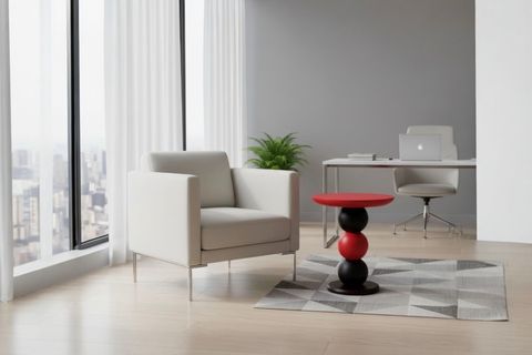 CARMEN EL YAPIMI MASİF SEHPA, KIRMIZI SİYAH