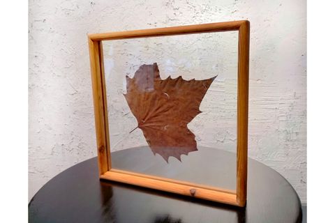 FOLYUM CAM ARASI AHŞAP ÇERÇEVE, ÇINAR YAPRAĞI