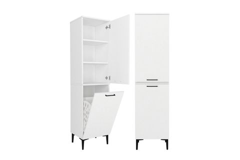 SİNGA KİRLİ SEPETLİ BANYO DOLABI, BEYAZ