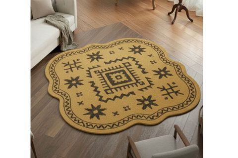 HARDAL KAHVE MOTİFLİ ÖZEL KESİM DOKUMA TABAN HALI, 448 YNG, 80X80 CM