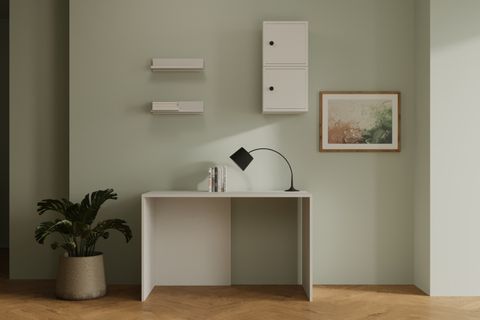 MAKSİMALİST ÇALIŞMA MASASI, 2 KAPAKLI DUVAR RAFLI