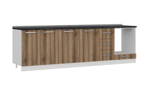 MİNAR 280 CM MUTFAK DOLABI BEYAZ DORE 280-D6-ALT MODÜL