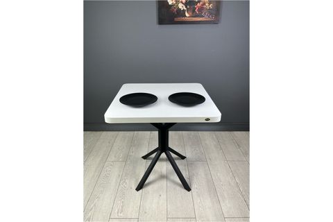 TEPE BEYAZ MUTFAK MASASI SİYAH AYAK 70 CM