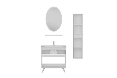 VERA BANYO DOLABI AY2K1Ç214, BEYAZ ANTRASİT, 85CM