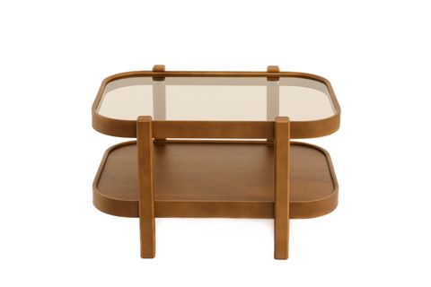 TOGG İKİLİ ORTA SEHPA, CEVİZ BRONZ CAM