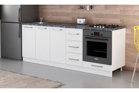 MİNAR 220 CM MUTFAK DOLABI BEYAZ 220-B4-ALT MODÜL