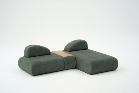 LİVA KÖŞE KOLTUK, UZANMALI SEHPALI, YEŞİL