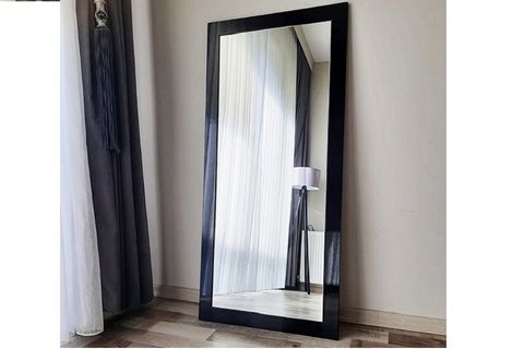 DFN WOOD MDF DİKDÖRTGEN SİYAH BOY AYNASI, SİYAH, 120X50