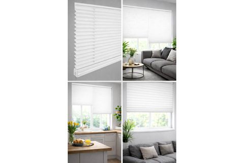 EVMİAA PLİSE KATLANIR CAM BALKON PLİSESİ, BEYAZ, 50X150