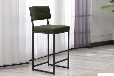 RİVA BAR MUTFAK SANDALYESİ, SİYAH AYAKLI, YEŞİL