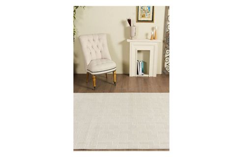 MONO KOLEKSİYONU MODERN SIK DOKUMA SAÇAKLI MAKİNE HALISI, BEJ, 160X500