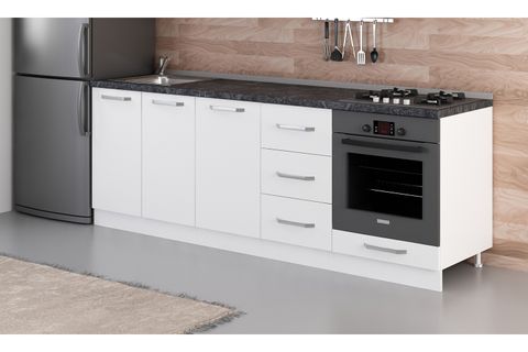 MİNAR 230 CM MUTFAK DOLABI BEYAZ 230-B6-ALT MODÜL