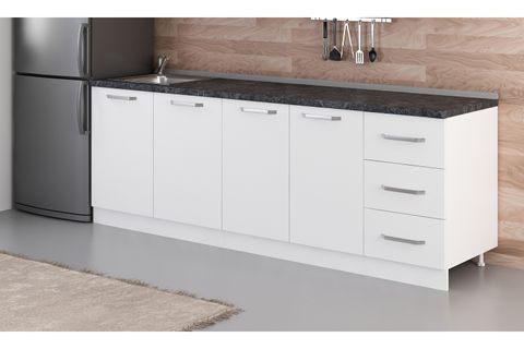 MİNAR 235 CM MUTFAK DOLABI BEYAZ 235-B1-ALT MODÜL