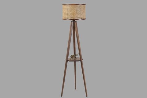 GİZEM SEHPALI SİLİNDİR LAMBADER, RATTAN CEVİZ