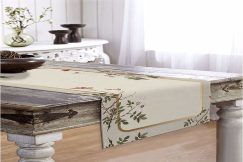 JUNGLE ÇERÇEVELİ YAPRAK DESENLİ RUNNER