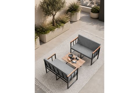 LİNA 4 KİŞİLİK BALKON BAHÇE TAKIMI MASALI, GRİ