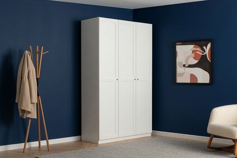 LUNA NOX GARDIROP, PROFİL, BEYAZ, 3 KAPAKLI