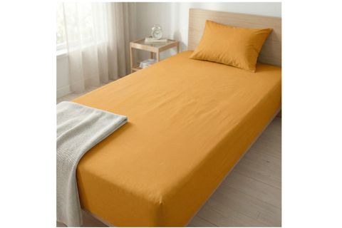 MAKİ HOME ÇİFT KİŞİLİK LASTİKLİ ÇARŞAF VE YASTIK KILIFI SETİ, HARDAL, 160X200, 50X70