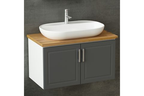 SANYA BANYO DOLABI ALT 85CM AS2K TZG BEYAZ ANTRASİT