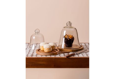 THE MİA MADERA KEK SAKLAMA FANUSU 20X21X21 CM