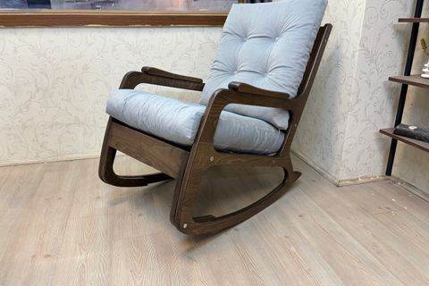 KONTES SALLANAN SANDALYE, BUZ MAVİSİ, KOYU CEVİZ