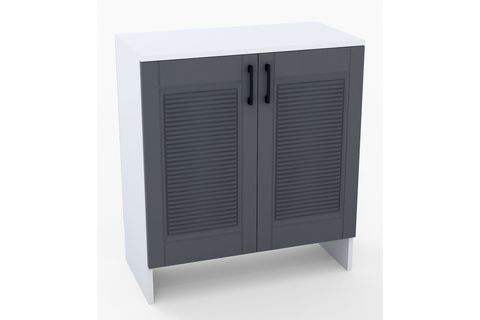 RETRO MDF MEMBRAN KAPAKLI ÇOK AMAÇLI DOLAP, ANTRASİT BEYAZ