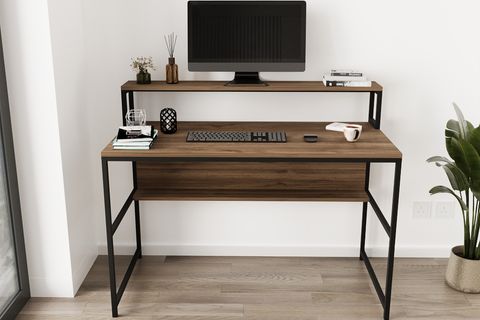 TRENDY MONİTÖR RAFLI ÇALIŞMA MASASI, KAHVERENGİ