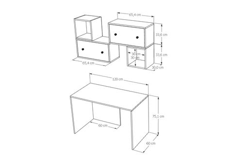 MÜSEL MODERN ÇALIŞMA MASASI, 2 KAPAKLI