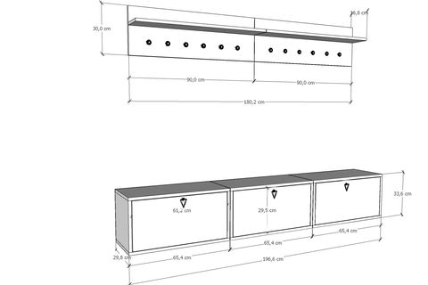 STEPORA MODÜLER BENCHLİ PORTMANTO 3 KAPAKLI AYAKKABILIK
