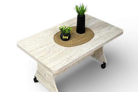 ADA TEKERLEKLİ ORTA SEHPA, TRAVERTEN