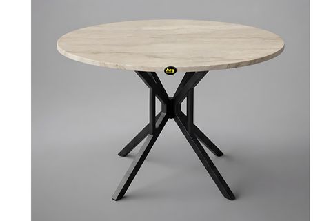 SELİN YUVARLAK MUTFAK MASASI, TRAVERTEN SİYAH, 90 CM