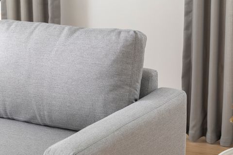 MERLİN KETEN MİNİ KÖŞE KOLTUK NATUREL AYAK, İNCE KOL, KETEN KUMAŞ, GRİ