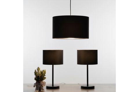 FATMA ABAJUR AVİZE SETİ, SİYAH