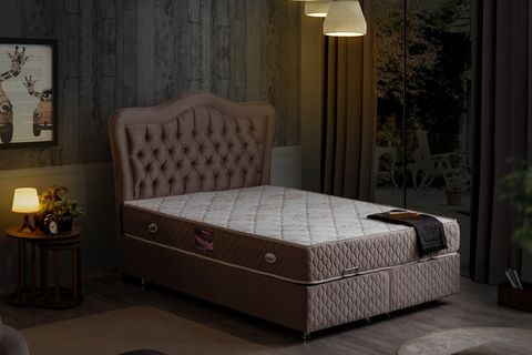 CAMELLİ NEW BAZA BAŞLIK VE YATAK SETİ, AÇIK KAHVERENGİ, 100X200