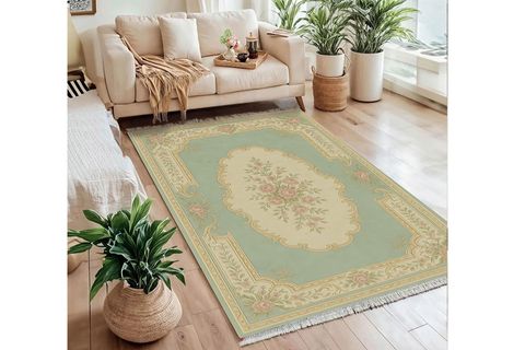 MİNT YEŞİLİ VİNTAGE DOKUMA TABAN HALI, 385 YNG, 60X120 CM