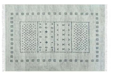 RİVER ÇİFT TARAFLI PAMUKLU YIKANABİLİR KİLİM, GRİ 120X180