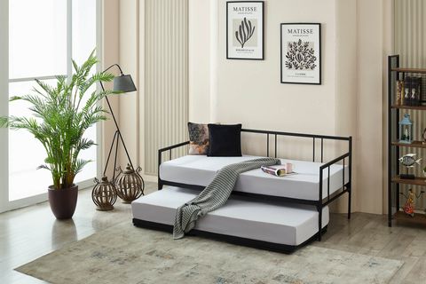 FORTE YAVRULU DAYBED METAL KARYOLA, SİYAH, 90X200