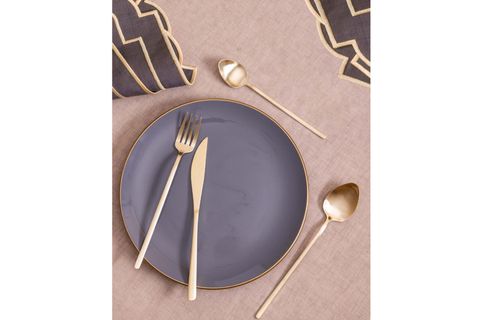 THE MİA GİALLO ÇATAL KAŞIK BIÇAK TAKIMI MAT GOLD 24 PARÇA