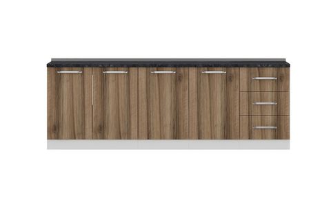 MİNAR 240 CM MUTFAK DOLABI BEYAZ DORE 240-D1-ALT MODÜL