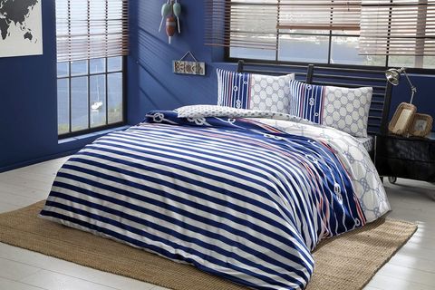 TAÇ BLUE NEVRESİM TAKIMI TEK KİŞİLK LACİVERT