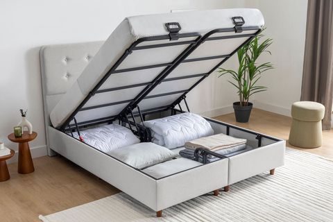 NOTTE BAZA VE BAŞLIK SETİ, AÇIK GRİ, 150X200