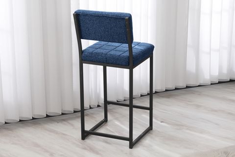 RİVA BAR MUTFAK SANDALYESİ, SİYAH AYAKLI, LACİVERT