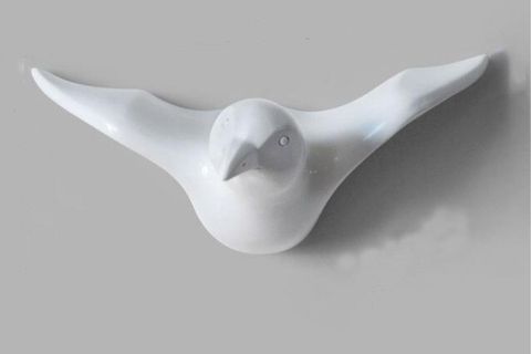 KUŞ DUVAR DEKORU ASKILIK, BEYAZ